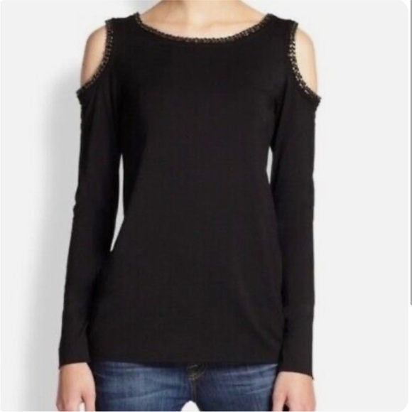 Bailey 44 Tops - Bailey 44 | NWOT | Black Cold Shoulder Chain Detail Top | L